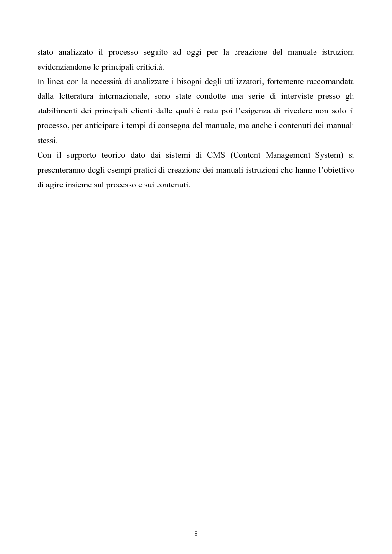 Anteprima della tesi: Razionalizzazione della procedura di realizzazione della documentazione tecnica di un bene strumentale., Pagina 4
