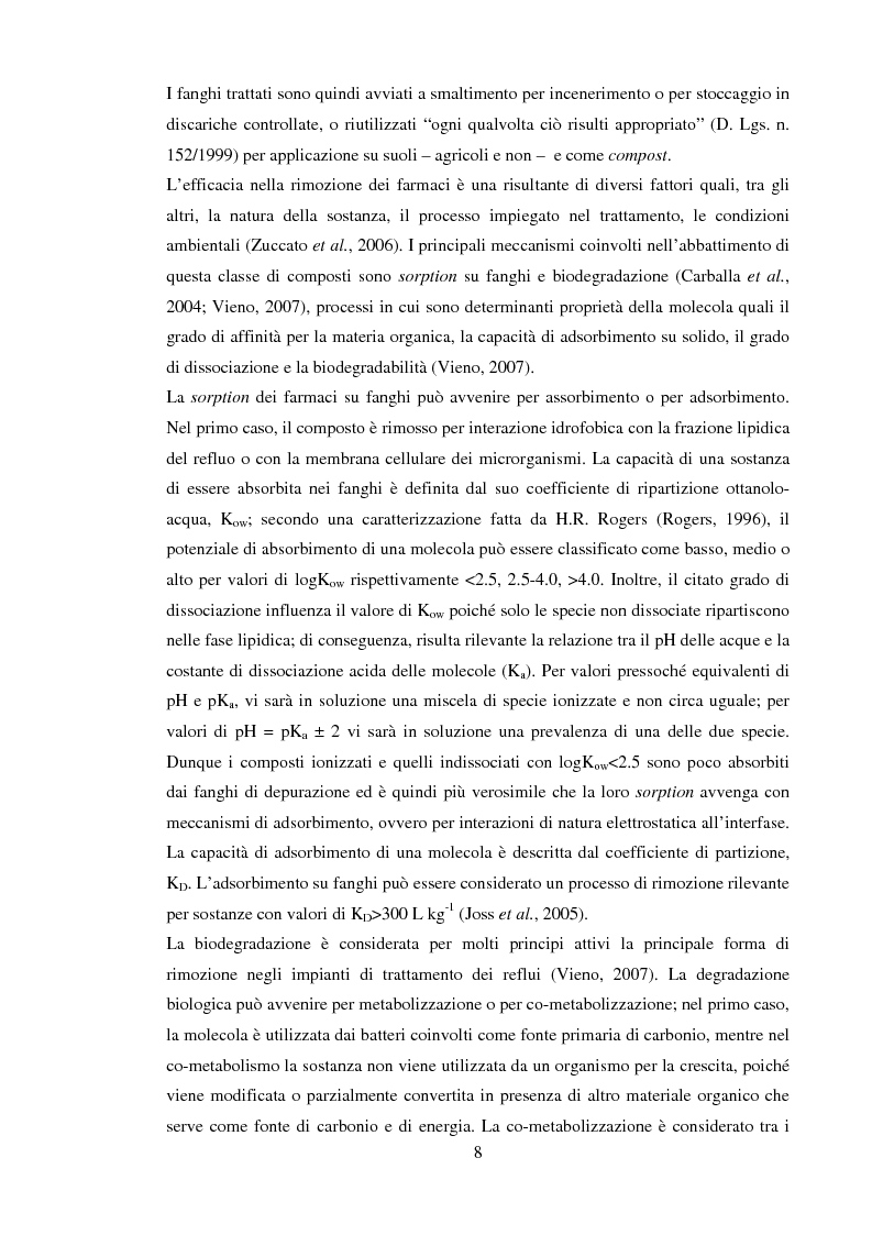 Anteprima della tesi: Effetto di alcuni farmaci per uso umano sulla qualità ecosistemica del Fiume Arbia (SI), Pagina 6