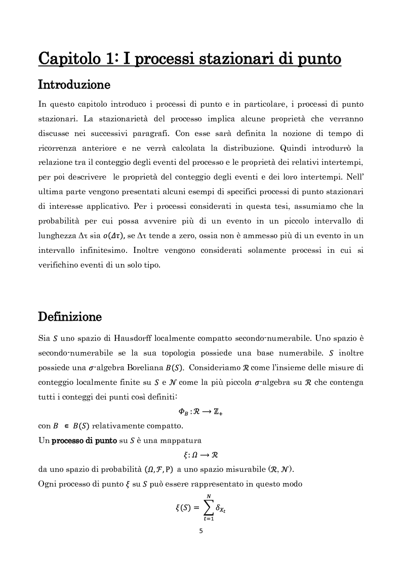 Anteprima della tesi: Processi di Punto e Metodo di Cox, Pagina 3