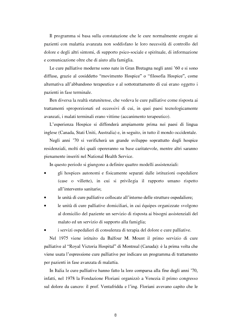 Anteprima della tesi: Psicologia e cure palliative. Storie famigliari di pazienti neoplastici in fase terminale., Pagina 12