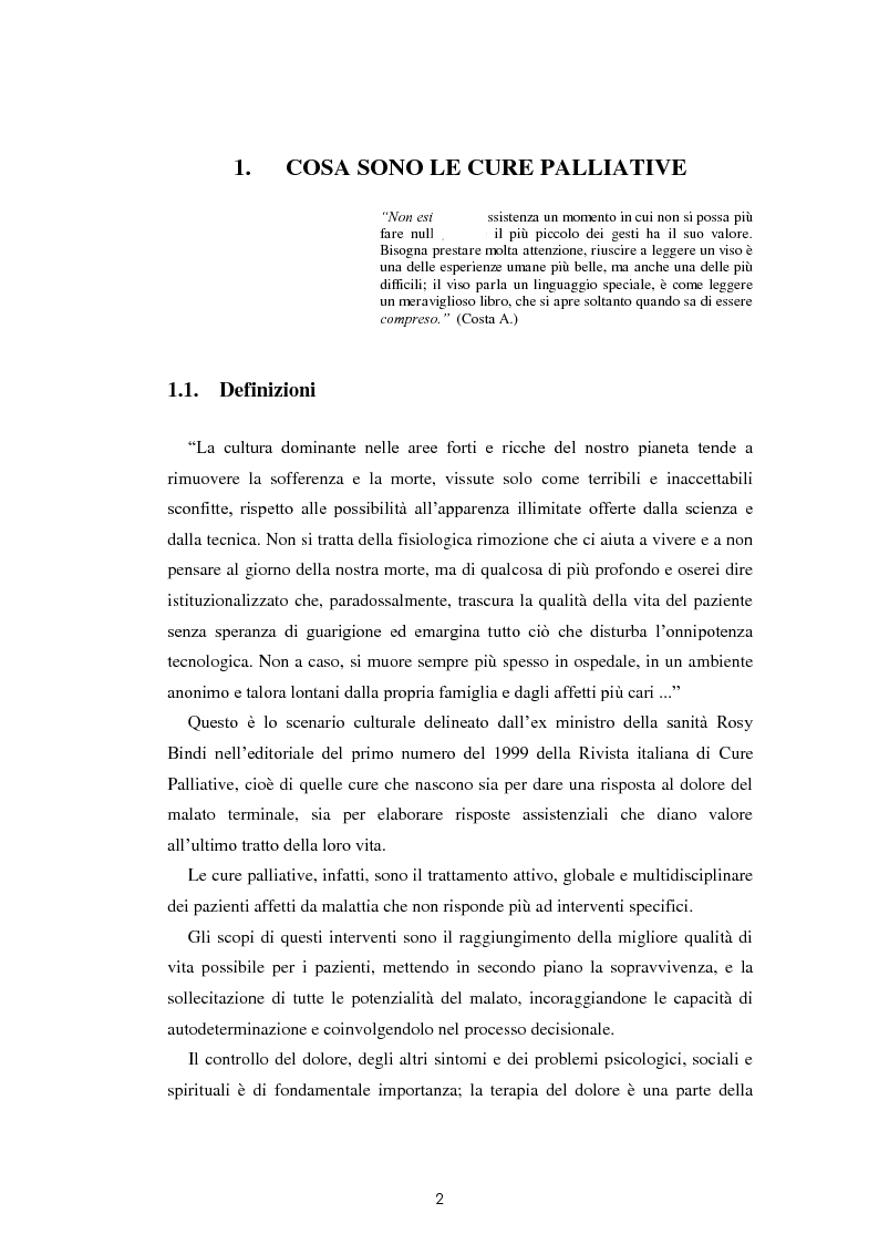 Anteprima della tesi: Psicologia e cure palliative. Storie famigliari di pazienti neoplastici in fase terminale., Pagina 6
