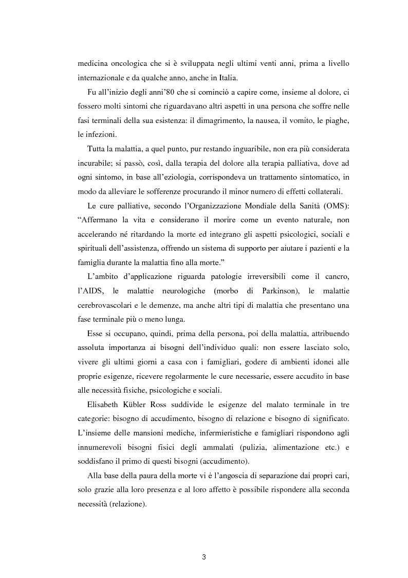 Anteprima della tesi: Psicologia e cure palliative. Storie famigliari di pazienti neoplastici in fase terminale., Pagina 7