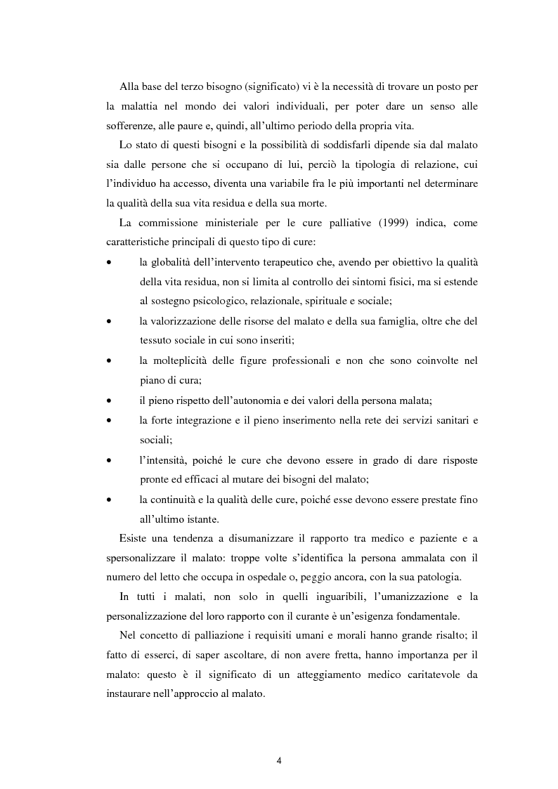 Anteprima della tesi: Psicologia e cure palliative. Storie famigliari di pazienti neoplastici in fase terminale., Pagina 8