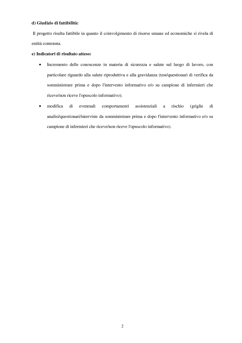 Anteprima della tesi: L'importanza dell'informazione e della formazione delle lavoratrici nei luoghi di lavoro. Sviluppo di un programma informativo per la tutela della salute riproduttiva delle operatrici sanitarie di una struttura ospedaliera, Pagina 3