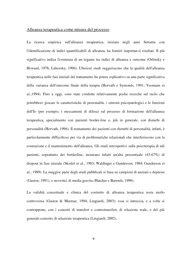 Anteprima della tesi: Disturbo dell’alimentazione e processo psicoterapeutico: studio preliminare single-case sull’interruzione precoce del trattamento terapeutico da parte di una paziente affetta da Anoressia Nervosa, Pagina 8