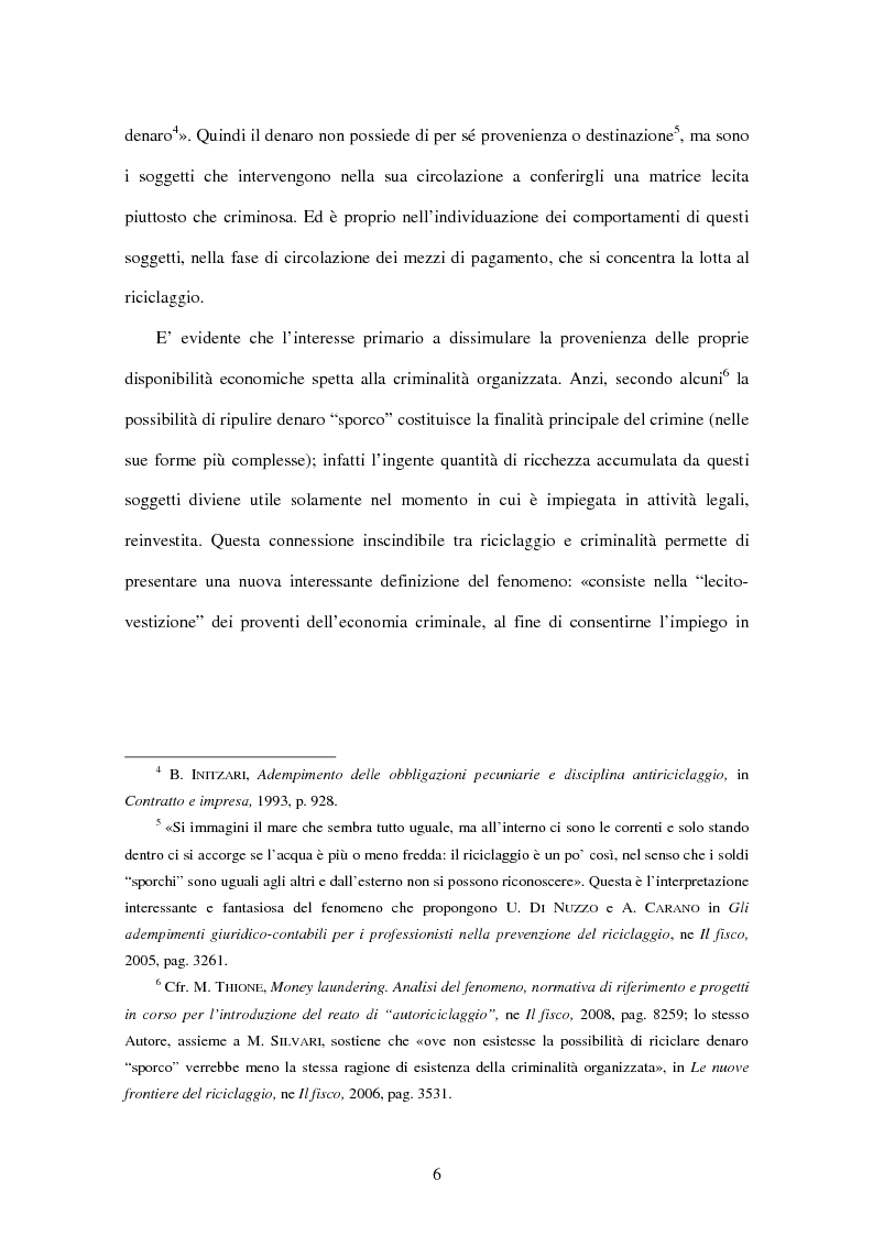 Anteprima della tesi: Gli adempimenti dei professionisti contabili per la prevenzione del riciclaggio, Pagina 7