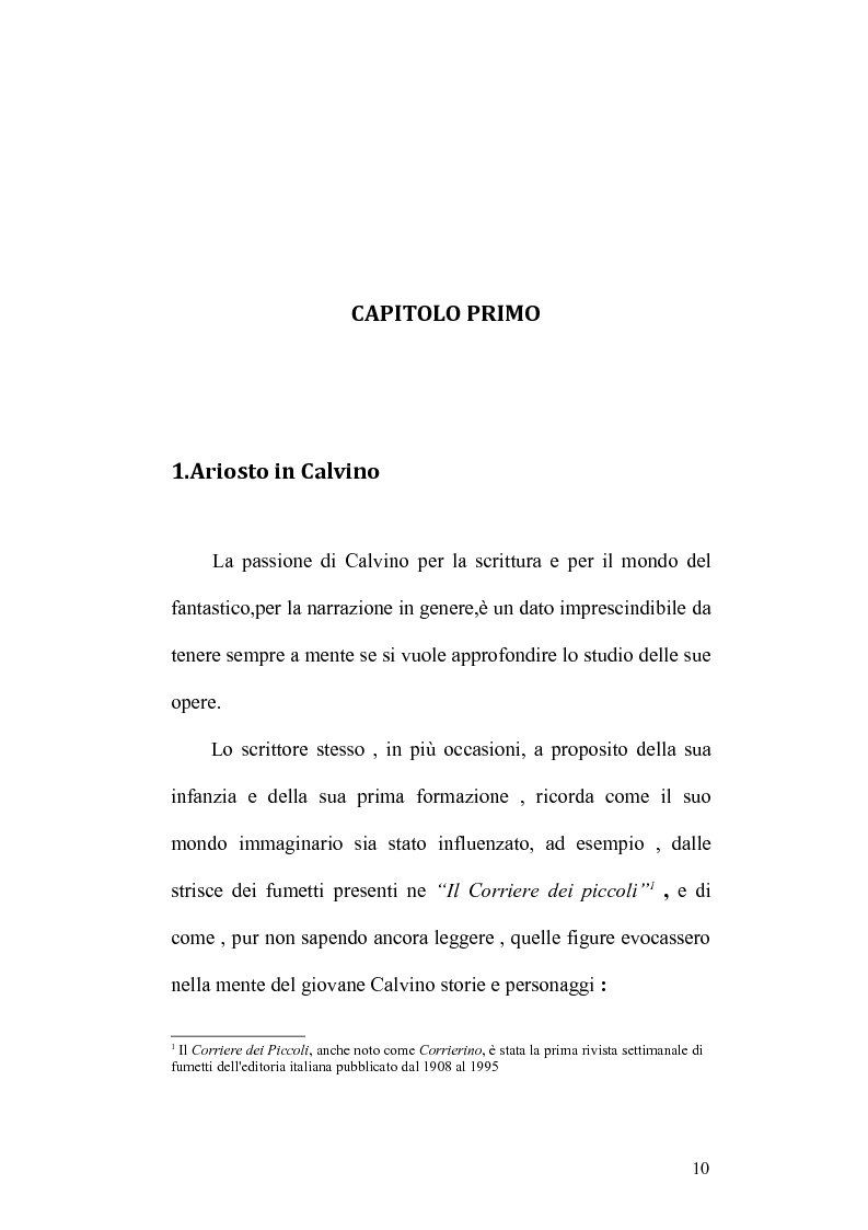 Anteprima della tesi: Presenze di Ludovico Ariosto nella narrativa di Italo Calvino, Pagina 10