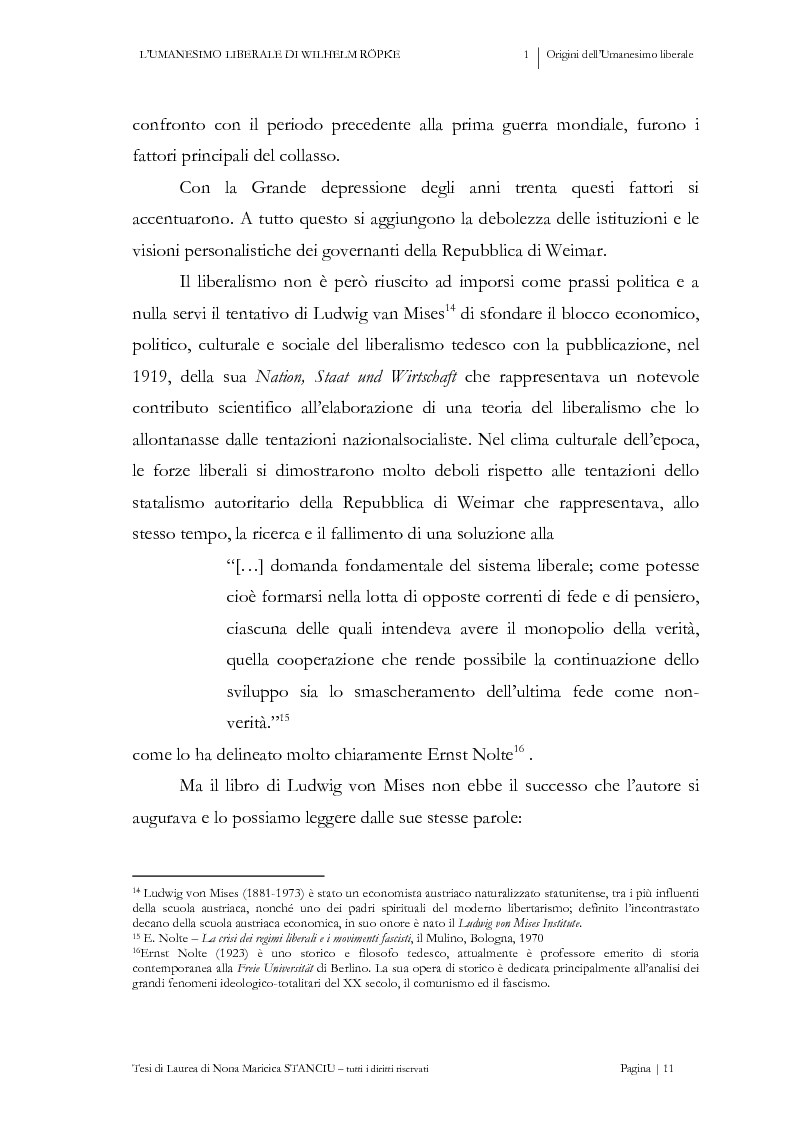 Anteprima della tesi: L’Umanesimo Liberale di Wilhelm Röpke, Pagina 10