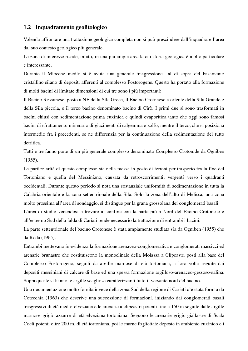 Anteprima della tesi: Caratterizzazione geologica e geotecnica di un sito per la realizzazione di un parco eolico, Pagina 3