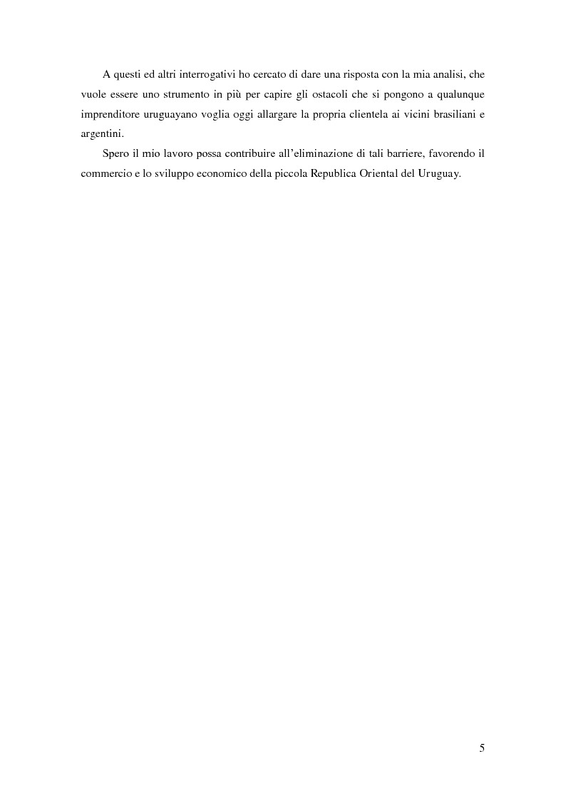 Anteprima della tesi: Barriere non tariffarie ed altre “imperfezioni” del Mercosur: implicazioni per l’Uruguay, Pagina 3