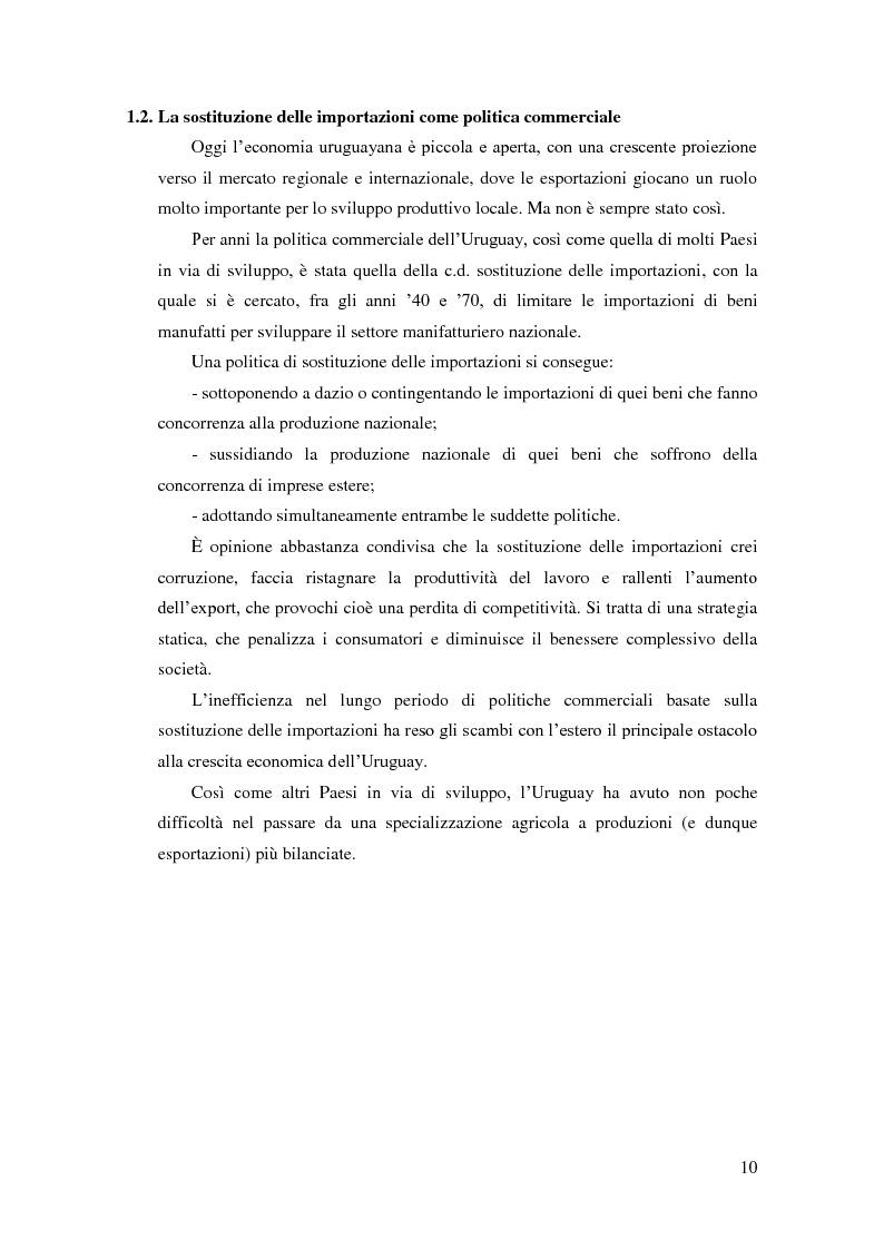Anteprima della tesi: Barriere non tariffarie ed altre “imperfezioni” del Mercosur: implicazioni per l’Uruguay, Pagina 8