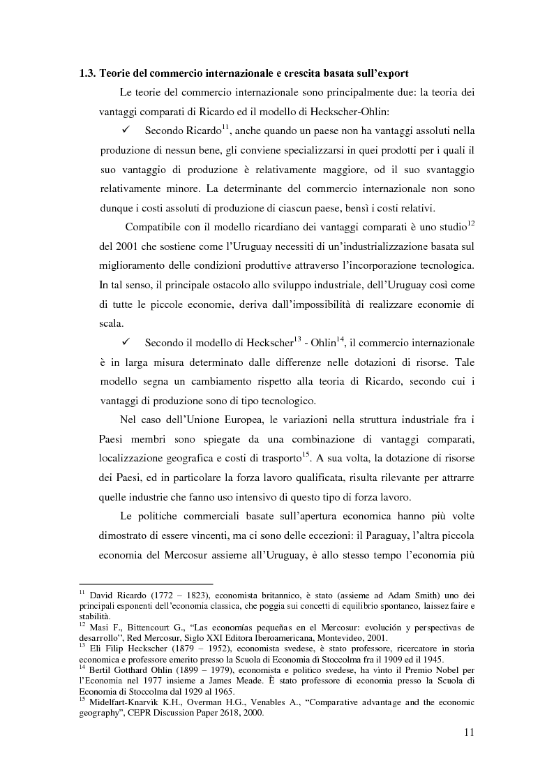 Anteprima della tesi: Barriere non tariffarie ed altre “imperfezioni” del Mercosur: implicazioni per l’Uruguay, Pagina 9