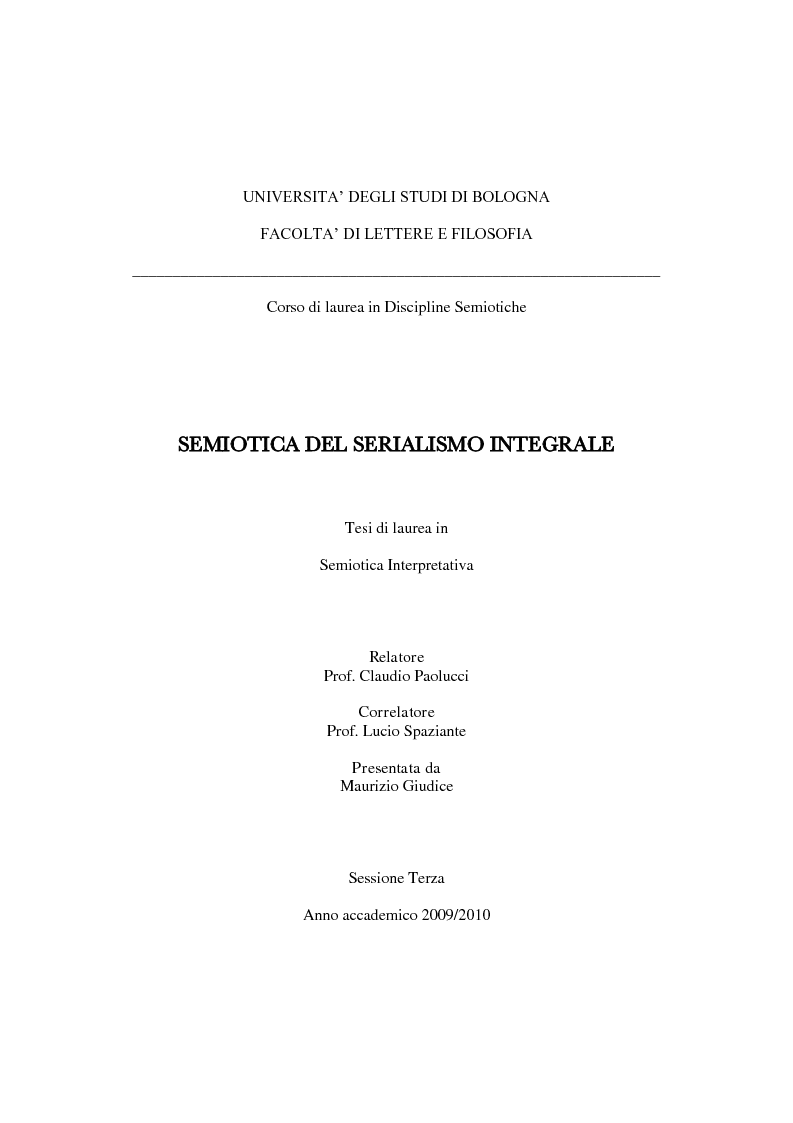 Anteprima della tesi: Semiotica del serialismo integrale, Pagina 1