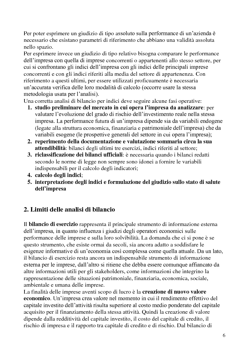 Anteprima della tesi: L'analisi di bilancio per indici. Evidenze teoriche e riscontri empirici, Pagina 5