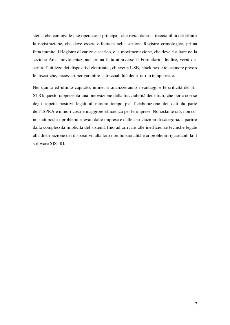 Anteprima della tesi: L'implementazione del SISTRI nella tracciabilità dei rifiuti: vantaggi e criticità, Pagina 5