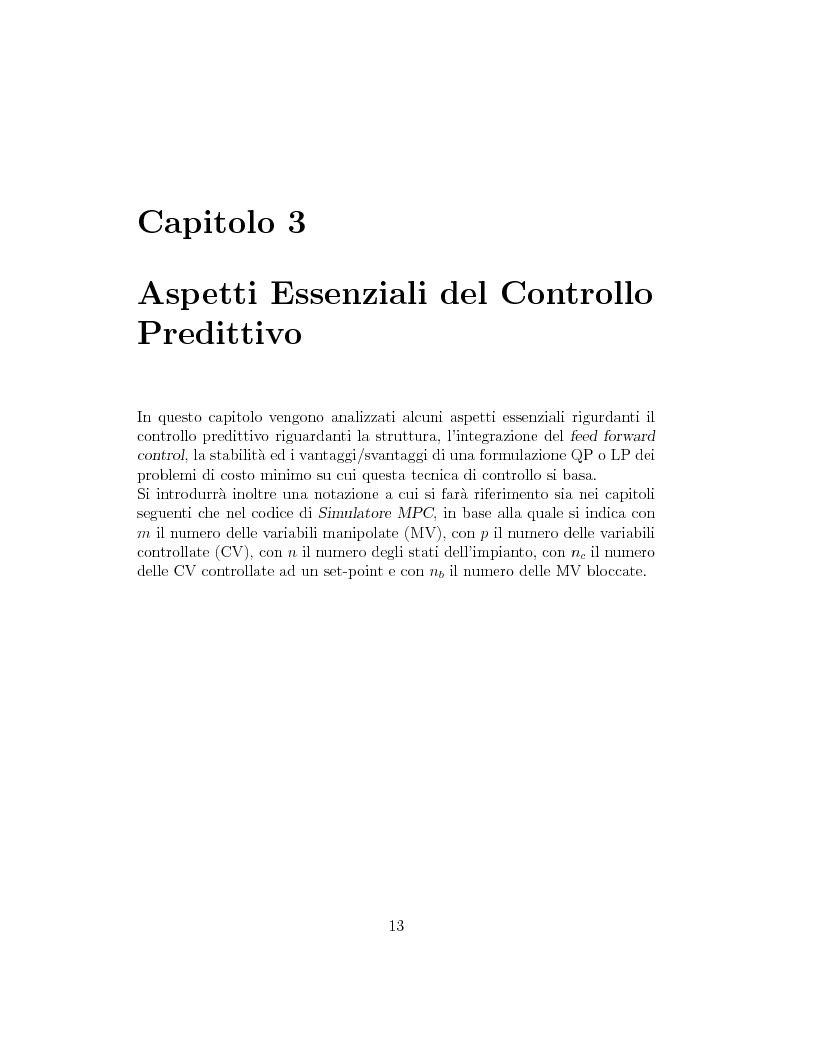 Anteprima della tesi: Prestazione di diverse tipologie di controllori predittivi per processi lineari multivariabili vincolati, Pagina 13