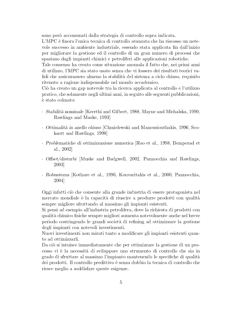 Anteprima della tesi: Prestazione di diverse tipologie di controllori predittivi per processi lineari multivariabili vincolati, Pagina 5