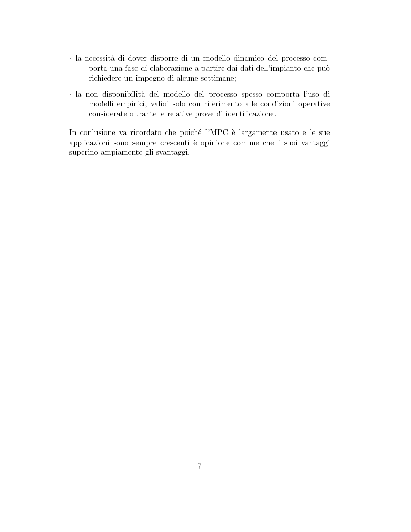 Anteprima della tesi: Prestazione di diverse tipologie di controllori predittivi per processi lineari multivariabili vincolati, Pagina 7