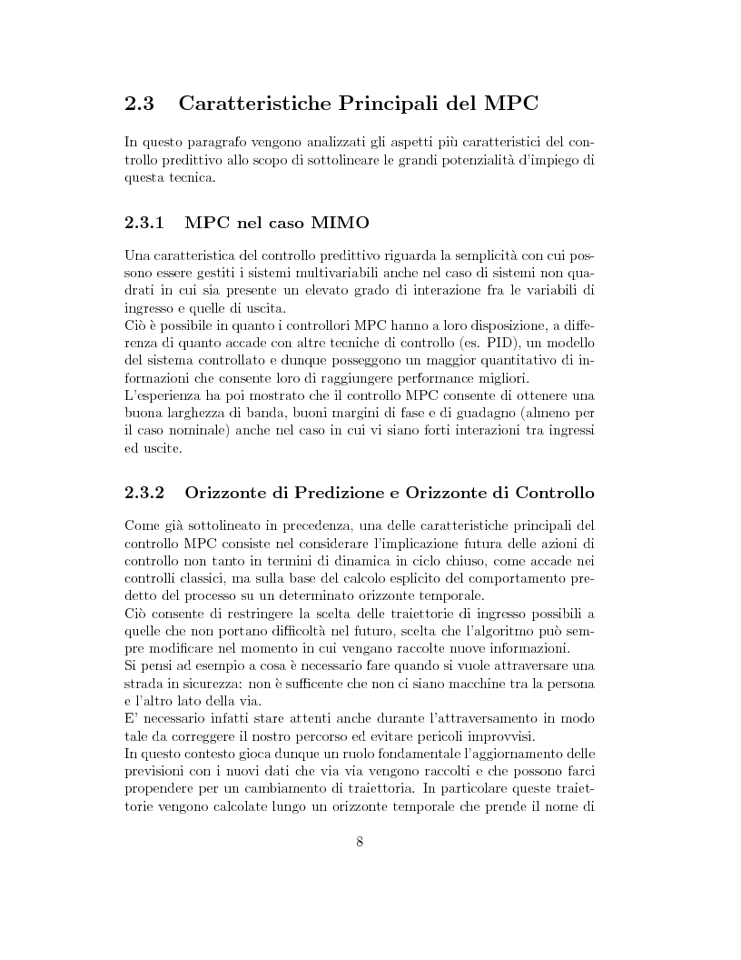 Anteprima della tesi: Prestazione di diverse tipologie di controllori predittivi per processi lineari multivariabili vincolati, Pagina 8