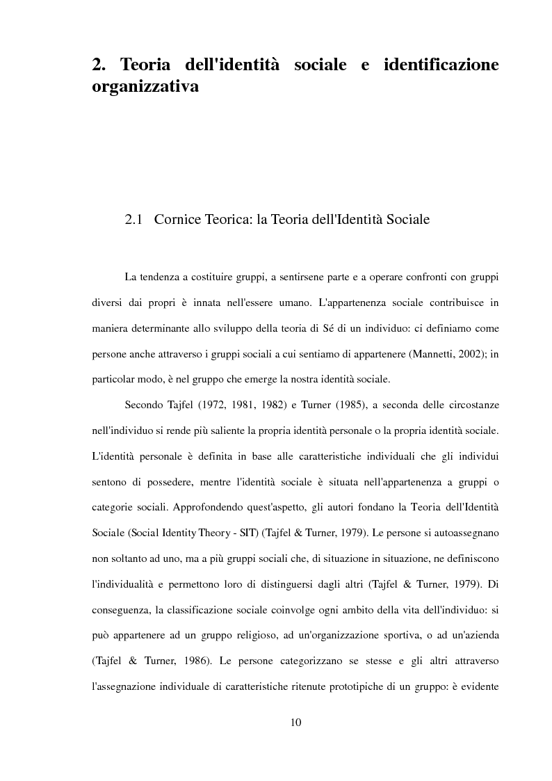 Anteprima della tesi: Il ruolo dell'identificazione organizzativa nella relazione tra efficacia collettiva e orgoglio: un contributo empirico., Pagina 8