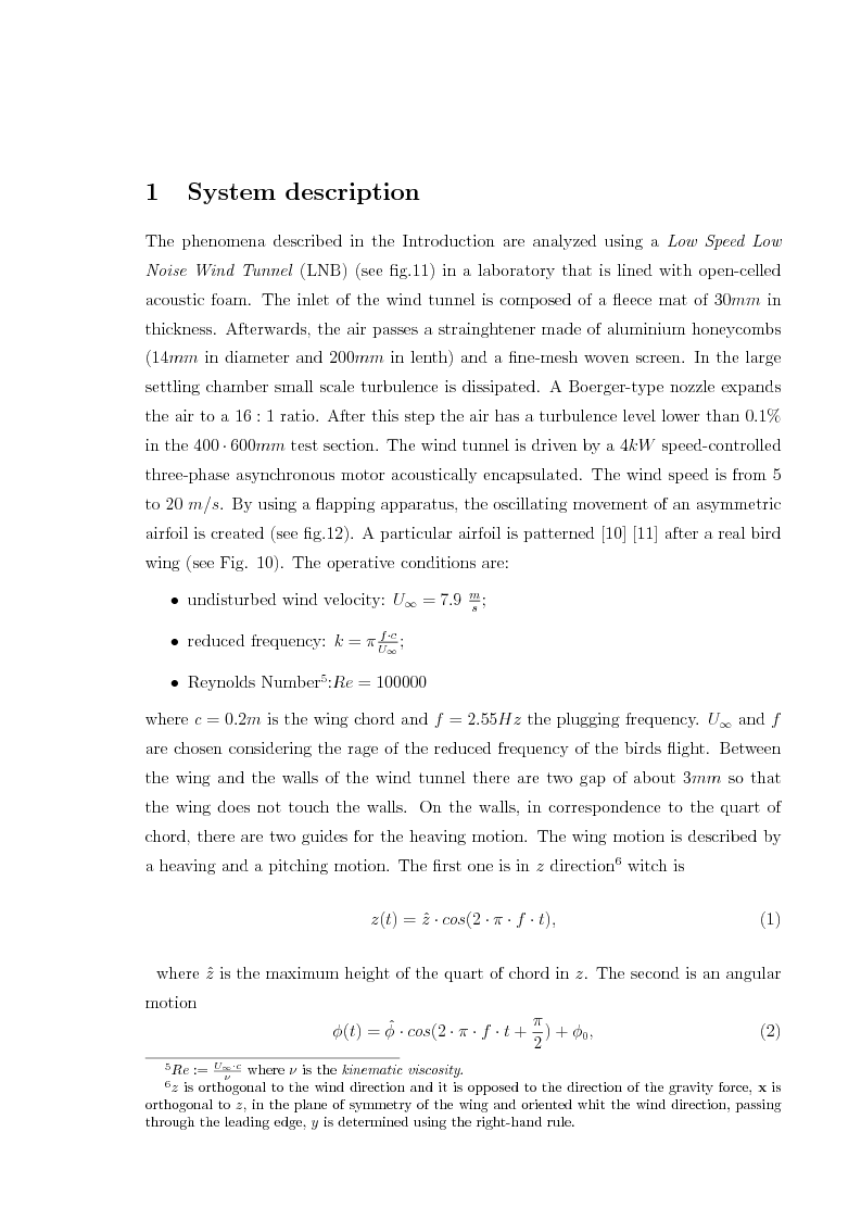 Estratto dalla tesi: Force measurements and cross-flow estimation on a flapping bird-like airfoil