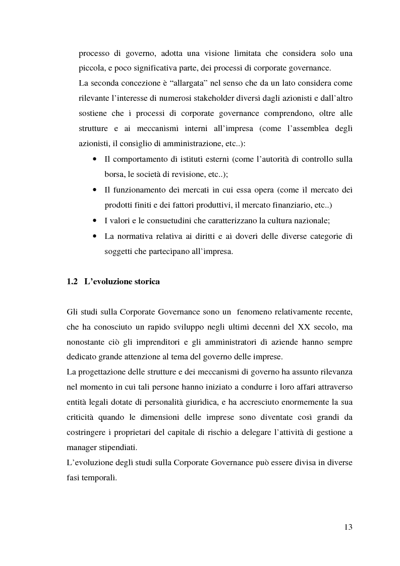 Anteprima della tesi: Corporate Governance e perfomance aziendale, Pagina 10