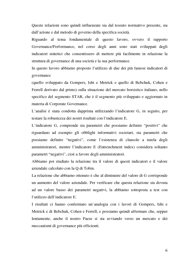 Anteprima della tesi: Corporate Governance e perfomance aziendale, Pagina 3
