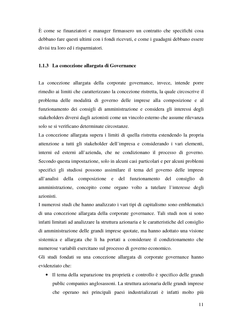 Anteprima della tesi: Corporate Governance e perfomance aziendale, Pagina 8