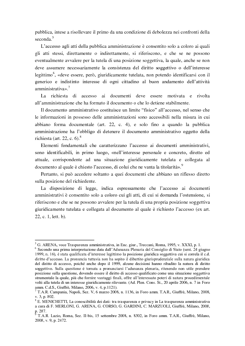 Anteprima della tesi: Diritto di accesso e diritto alla riservatezza, Pagina 3