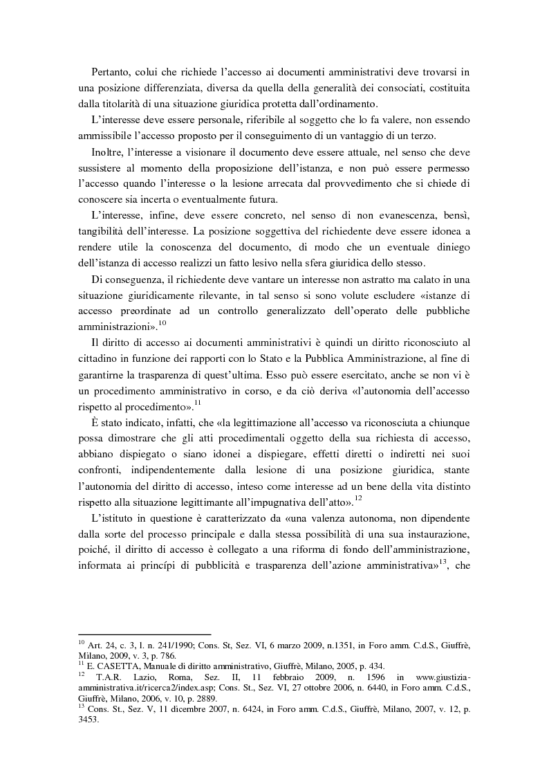 Anteprima della tesi: Diritto di accesso e diritto alla riservatezza, Pagina 4