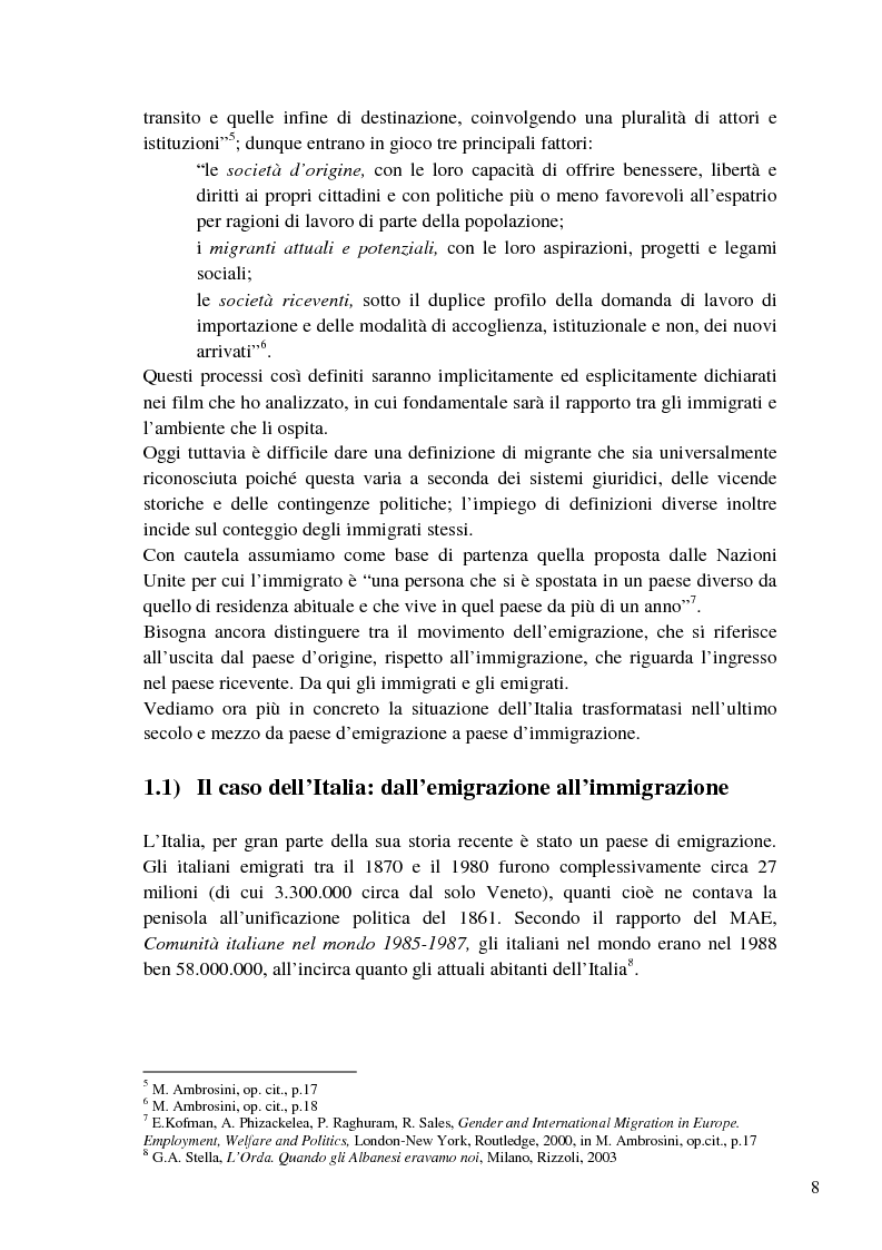 Anteprima della tesi: L’immigrazione a tutto schermo. Rappresentazione del migrante nel cinema italiano contemporaneo, Pagina 4