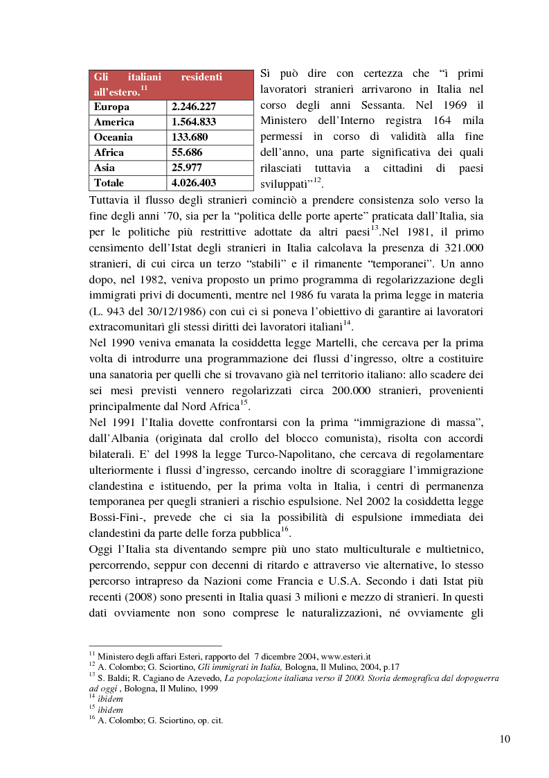 Anteprima della tesi: L’immigrazione a tutto schermo. Rappresentazione del migrante nel cinema italiano contemporaneo, Pagina 6