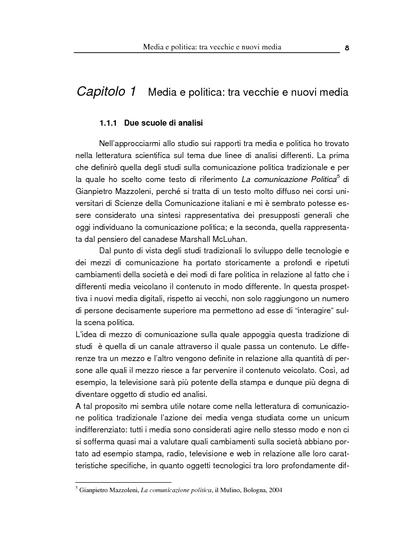 Anteprima della tesi: Oltre la massa? Il Pd tra vecchi e nuovi media. Analisi del caso torinese, Pagina 6