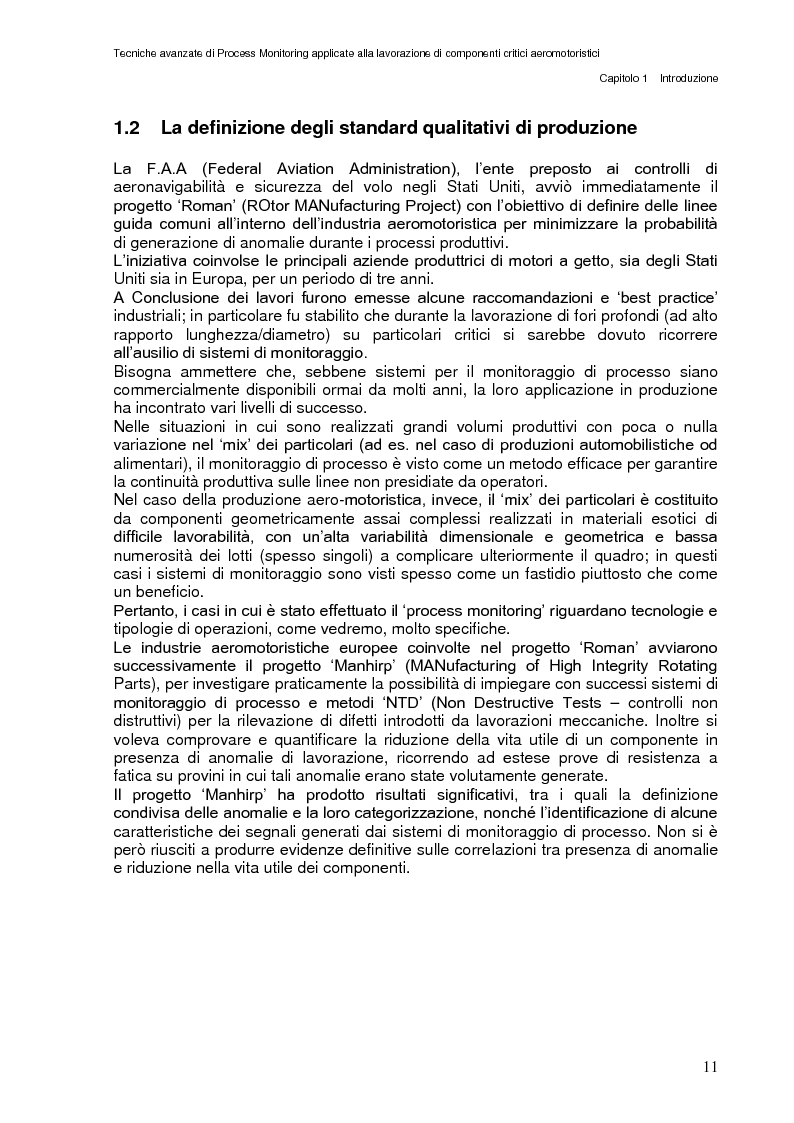 Anteprima della tesi: Tecniche avanzate di process monitoring applicate alla lavorazione di componenti critici aeromotoristici, Pagina 5