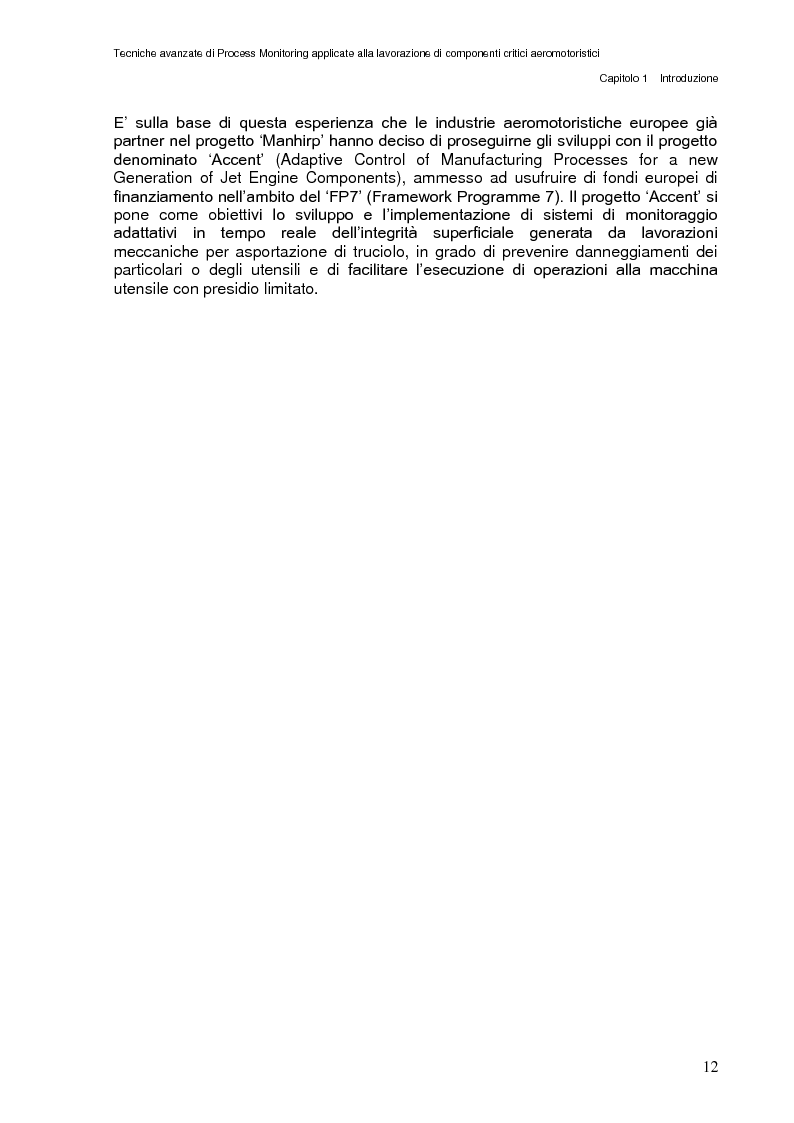 Anteprima della tesi: Tecniche avanzate di process monitoring applicate alla lavorazione di componenti critici aeromotoristici, Pagina 6