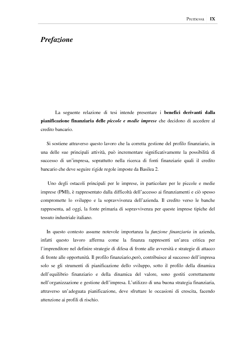 Anteprima della tesi: I benefici della pianificazione finanziaria per le PMI nell' accesso al credito bancario: analisi empirica, Pagina 3