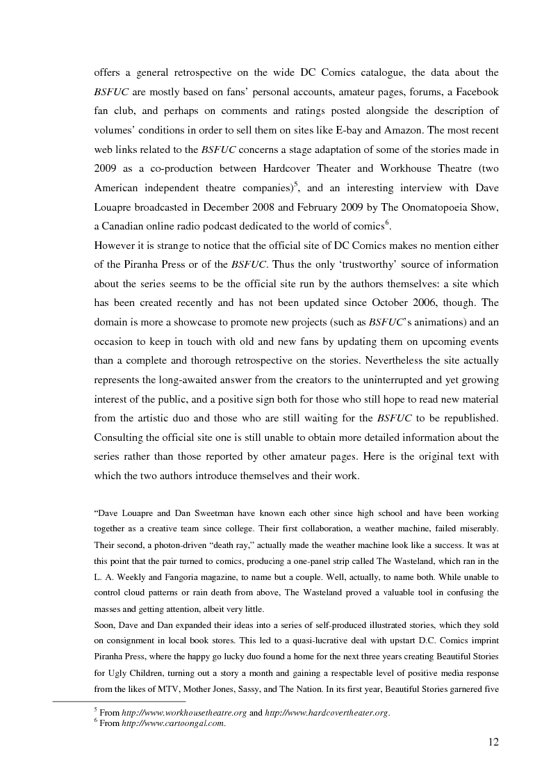 Anteprima della tesi: Beautiful Stories For Ugly Children: Word/Image Interaction in Illustrated Fiction, Pagina 3