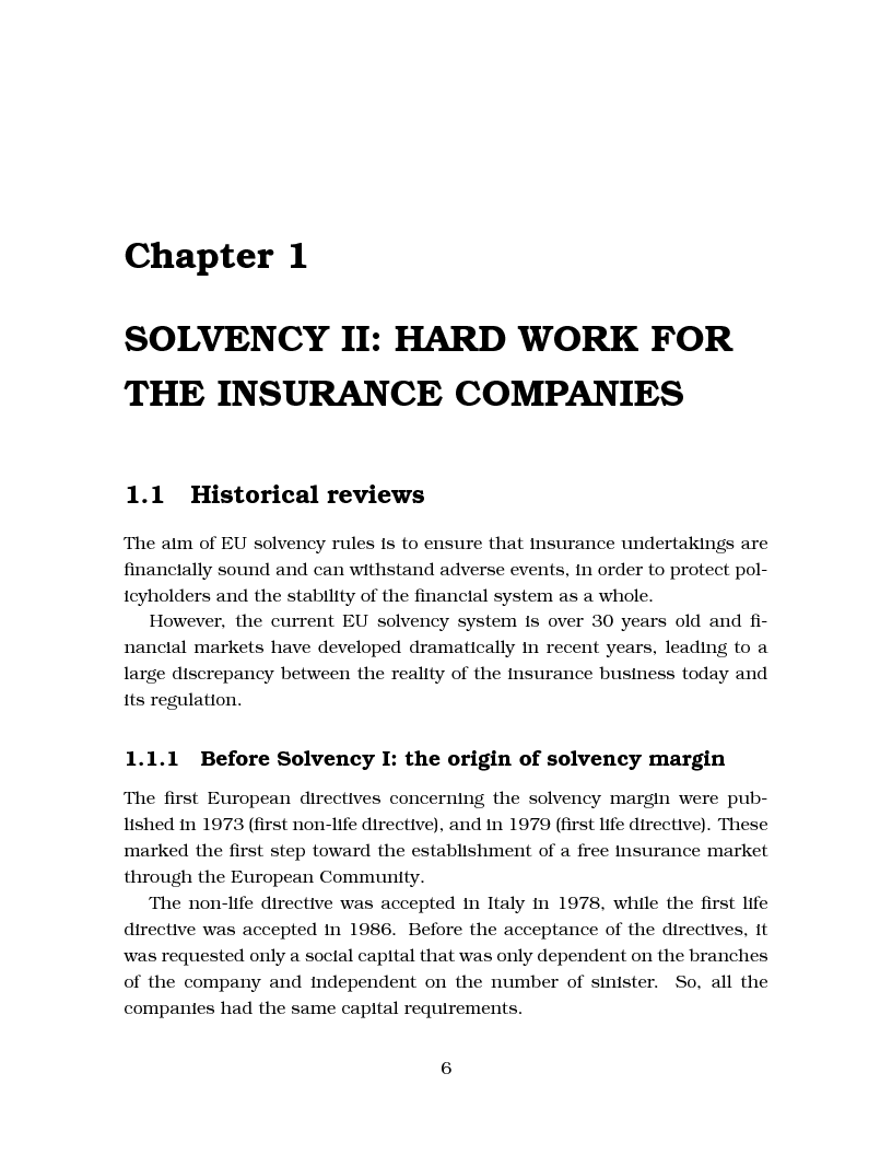 Anteprima della tesi: Theoretical and practical issues in Solvency II, Pagina 4