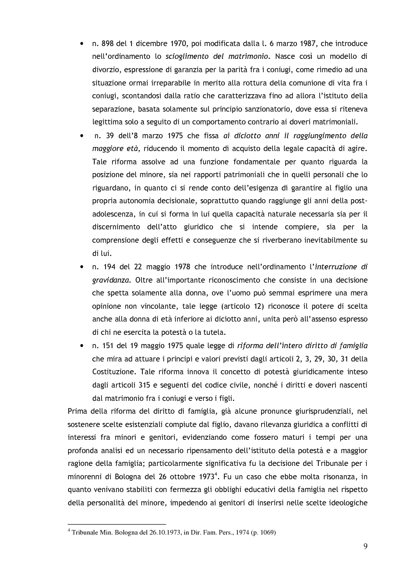 Anteprima della tesi: Il consenso ai trattamenti sanitari per i minori, Pagina 5