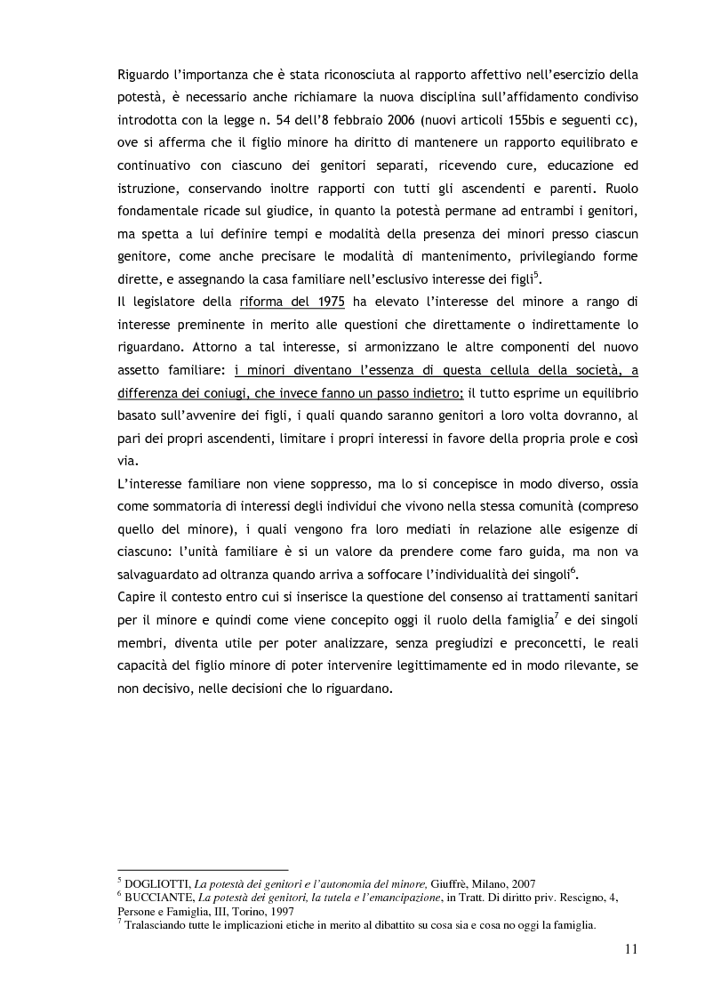 Anteprima della tesi: Il consenso ai trattamenti sanitari per i minori, Pagina 7