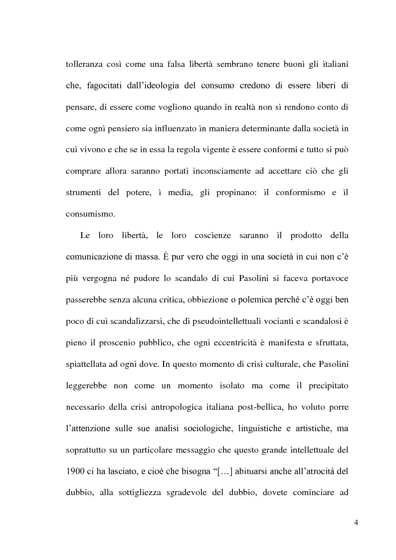 Anteprima della tesi: Pier Paolo Pasolini: arte, impegno e critica di un marxista eretico, Pagina 4