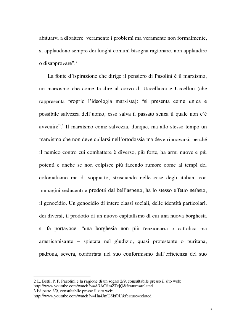 Anteprima della tesi: Pier Paolo Pasolini: arte, impegno e critica di un marxista eretico, Pagina 5