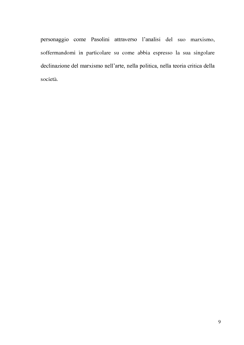Anteprima della tesi: Pier Paolo Pasolini: arte, impegno e critica di un marxista eretico, Pagina 9