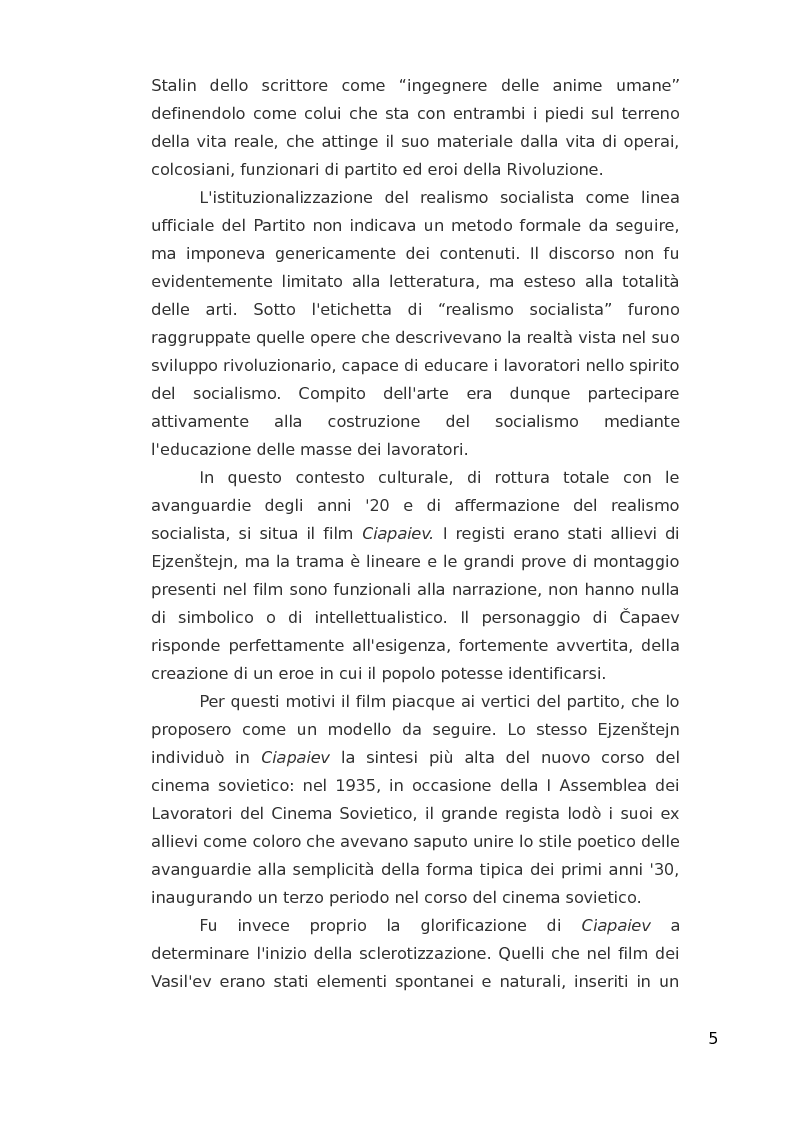 Anteprima della tesi: ''Ciapaiev'' tra l'Unione Sovietica e l'Occidente, Pagina 6