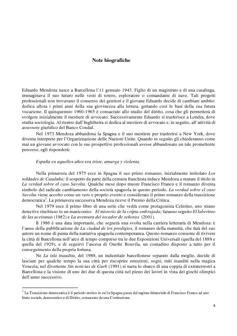 Anteprima della tesi: L'immagine di Barcellona in Eduardo Mendoza, Pagina 3