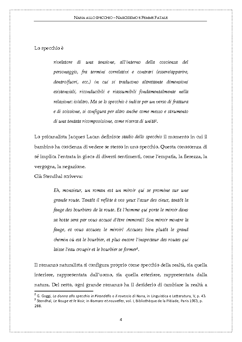 Anteprima della tesi: Nanà allo specchio: narcisismo e femme fatale, Pagina 3