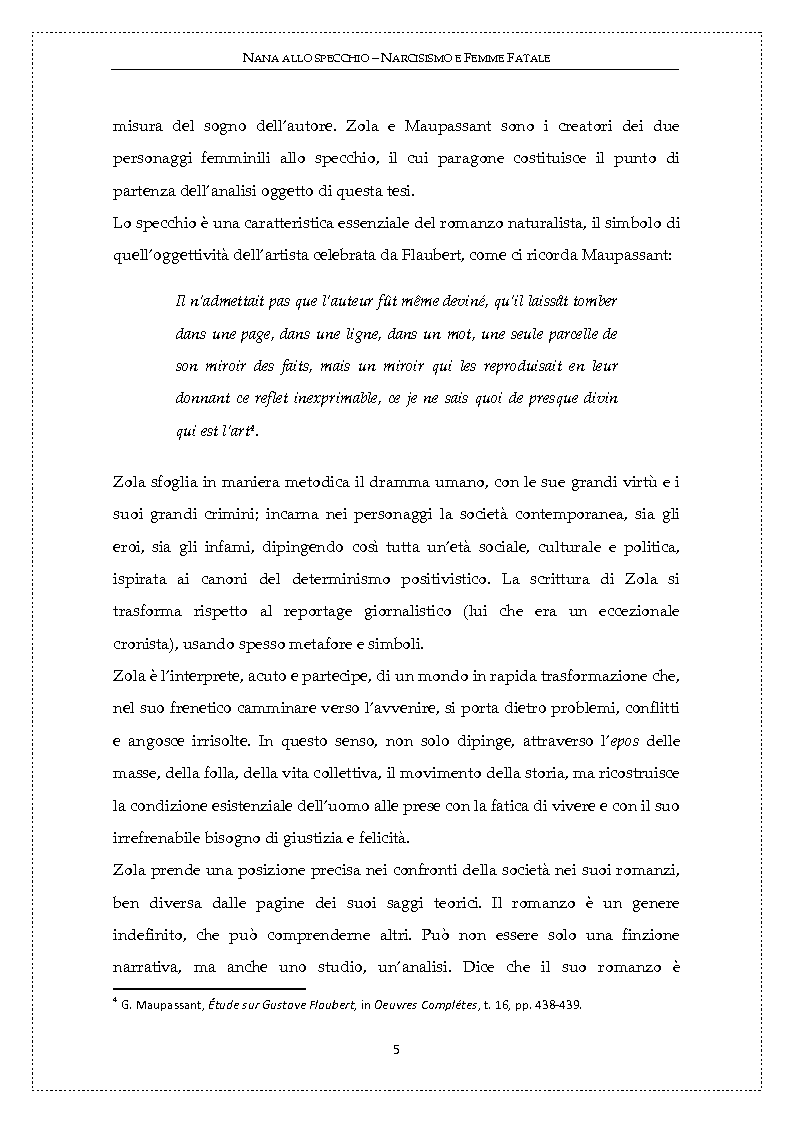 Anteprima della tesi: Nanà allo specchio: narcisismo e femme fatale, Pagina 4