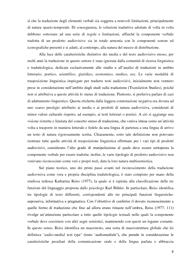 Anteprima della tesi: La sopratitolazione di un'opera lirica: caratteristiche e differenze con la sottotitolazione di prodotti filmici, Pagina 9