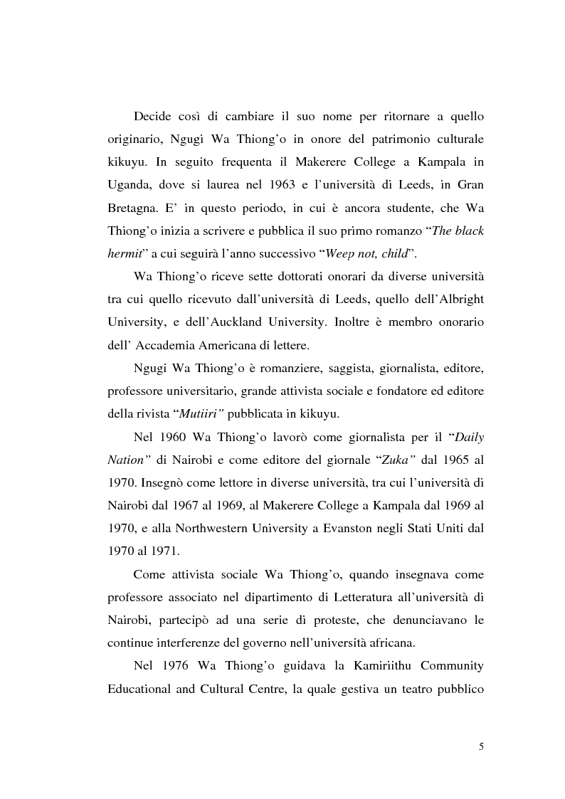 Anteprima della tesi: Ngugi wa Thiong'o e la politica linguistica nella letteratura africana postcoloniale, Pagina 3