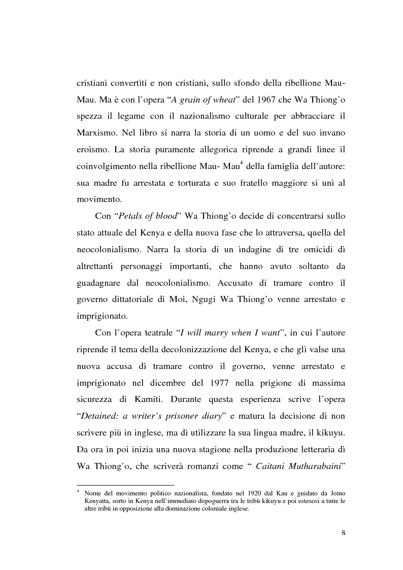 Anteprima della tesi: Ngugi wa Thiong'o e la politica linguistica nella letteratura africana postcoloniale, Pagina 6